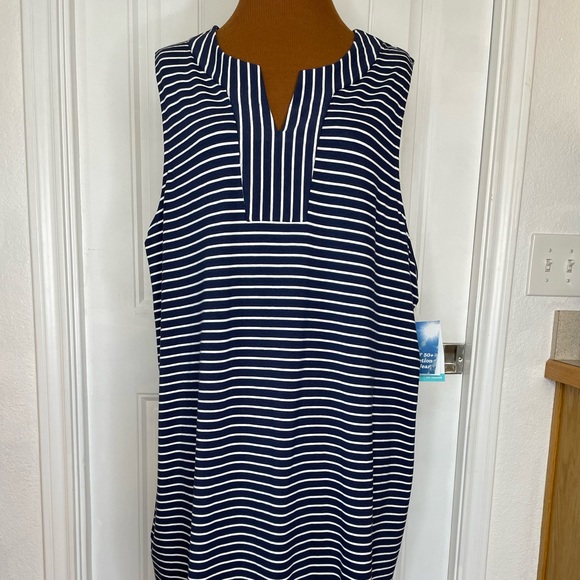 Coolibar Dresses & Skirts - NWT Coolibar Sun Protection Oceanside Striped Tank Sundress